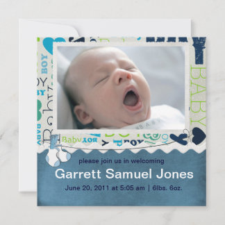 Baby Boy Baby-annonsering Meddelande