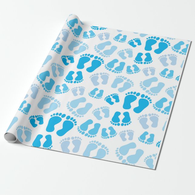 Baby boy baby fötter presentpapper (Utrullad)