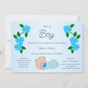 Baby Boy Baby Shower Inbjudningar
