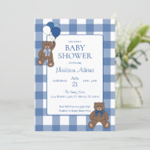 Baby Boy Blue Bearly Teddybjörnar Baby Shower