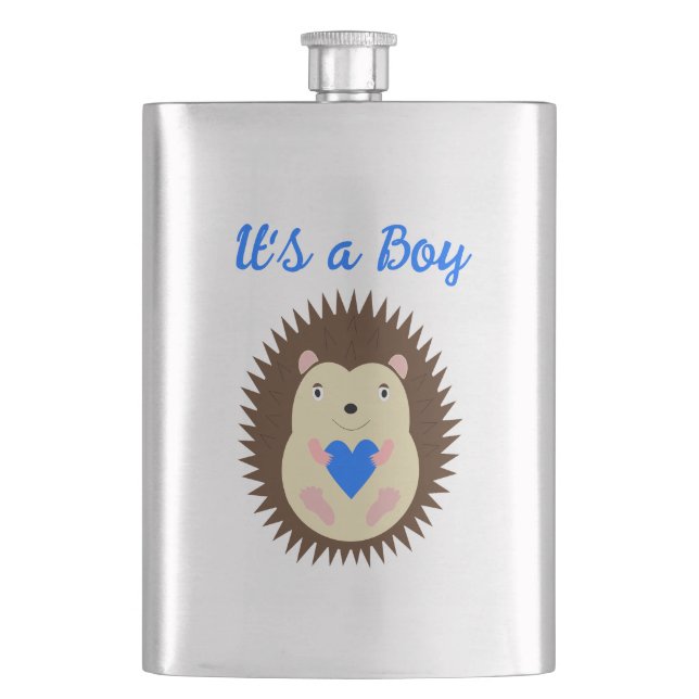 Baby Boy Blue Heart Hedgehog Anpassad Fickplunta (Framsidan)