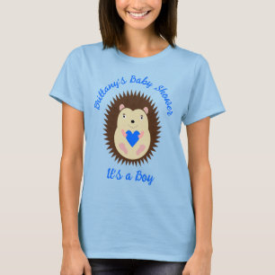 Baby Boy Blue Heart Hedgehog Baby Shower T Shirt