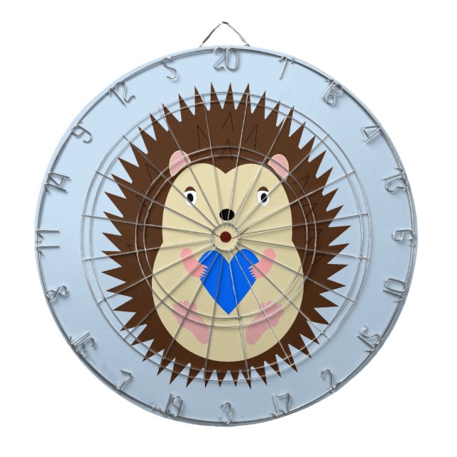 Baby Boy Blue Heart Hedgehog Darttavla (Framsidan)