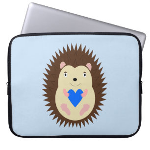 Baby Boy Blue Heart Igelkott Laptop Fodral