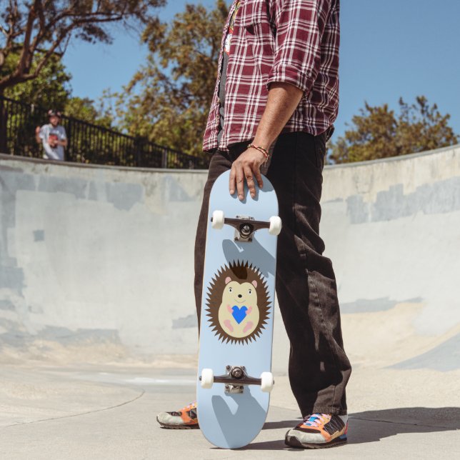 Baby Boy Blue Heart Igelkott Mini Skateboard Bräda 18,5 Cm (Utomhus 2)