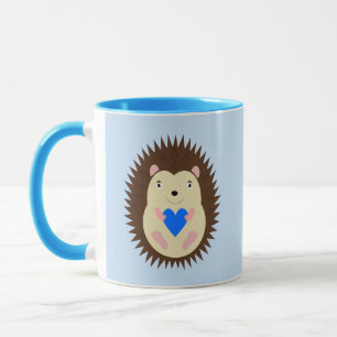 Baby Boy Blue Heart Igelkott Mugg