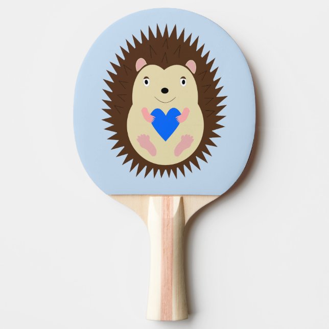 Baby Boy Blue Heart Igelkott Pingisracket (Framsidan)