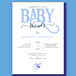 Baby Boy Blue med Napp Babykalas Inbjudningar