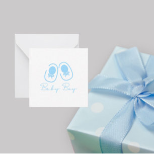 Baby Boy Blue Shoes Baby Shower Anteckningskort