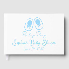 Baby Boy Blue Shoes Baby Shower Gästböcker