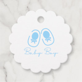 Baby Boy Blue Shoes Baby Shower Gåvor Etiketter