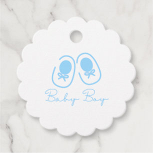 Baby Boy Blue Shoes Baby Shower Gåvor Etiketter
