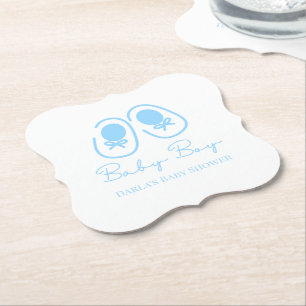 Baby Boy Blue Shoes Baby Shower Underlägg Papper