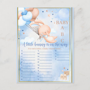 Baby Boy Bunny Bebisdusj Spelet Vykort