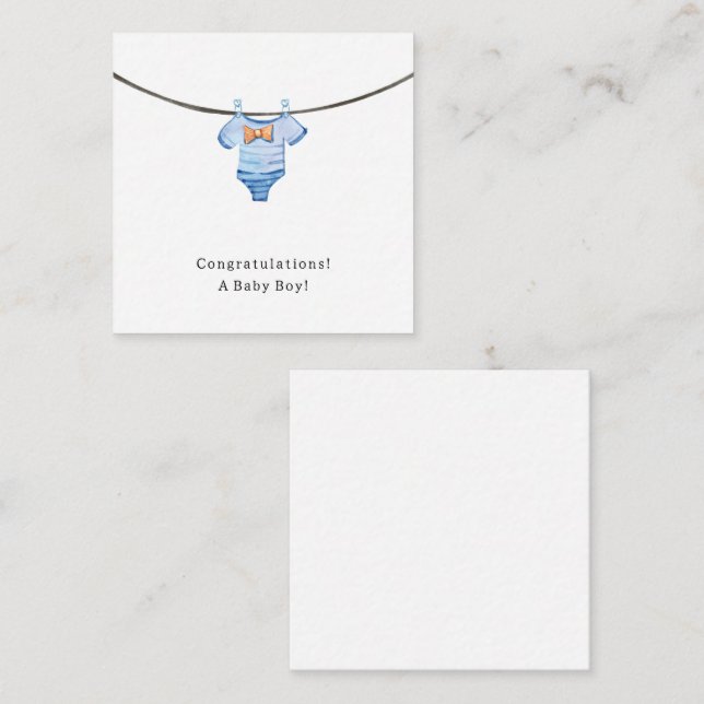 Baby Boy Congratulations Newborn Birth Card Tilläggskort (Fram/baksida)
