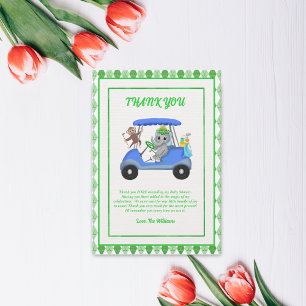 Baby Boy Elefant & Monkey Golf Baby Shower Tack Kort