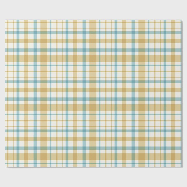 Baby Boy Gift Wrap | Blue Gingham Check Presentpapper (Platt)