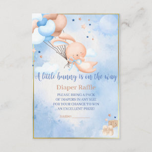 Baby Boy Kanin Baby Shower Blöja Lotteri Tilläggskort
