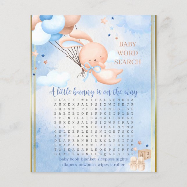 Baby Boy Kanin Baby Shower Lek (Framsida)