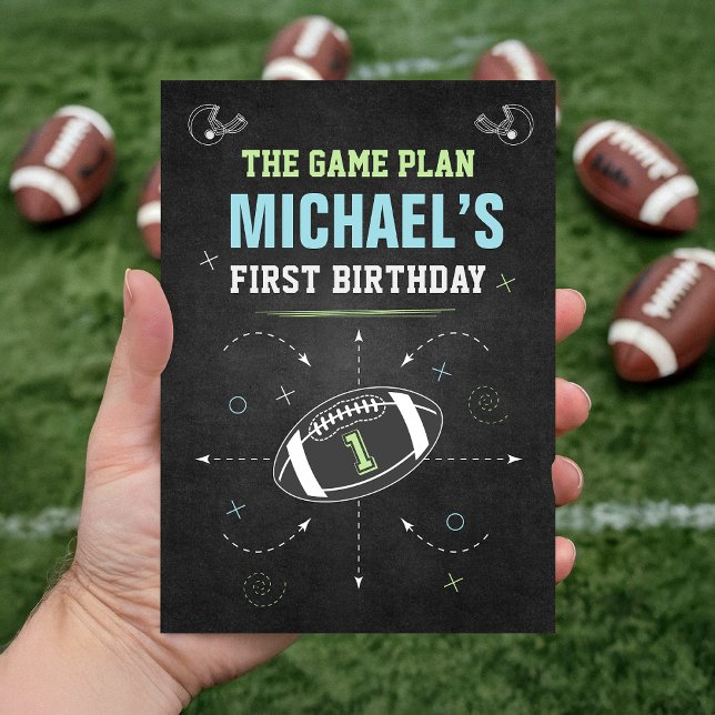 Baby Boy Kid Football Sports First Birthday Party Inbjudningar (Skapare uppladdad)