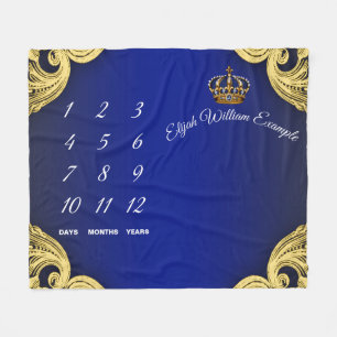 Baby Boy Milestone Prince Babyfilt Fleecefilt