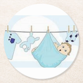 BABY BOY MÖTES-/FESTSAKER UNDERLÄGG PAPPER RUND