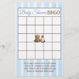 Baby Boy och Teddy Bear Baby Shower-spel Flygblad