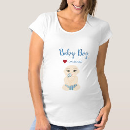 Baby Boy On Board Illustration in Blue Design T Shirt