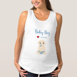 Baby Boy On Board Illustration in Blue Design T Shirt