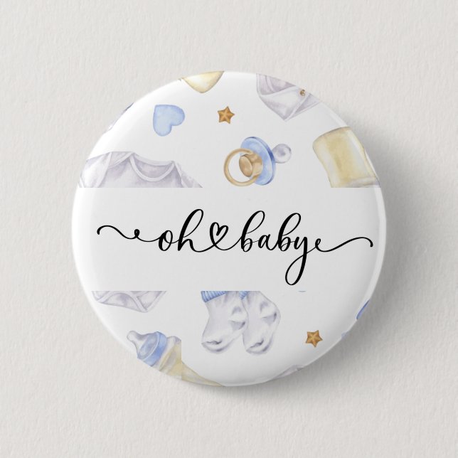 Baby Boy Pin | Bedårande Baby-tema Knapp (Framsida)