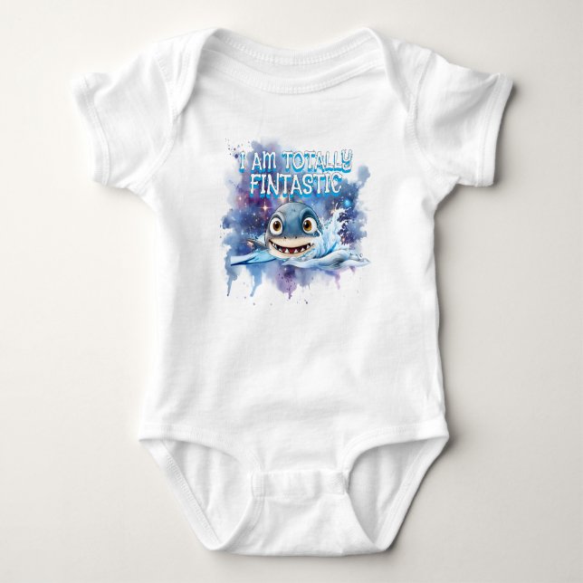 Baby Boy Shark T-Shirt | Söt Fintastic (Framsida)