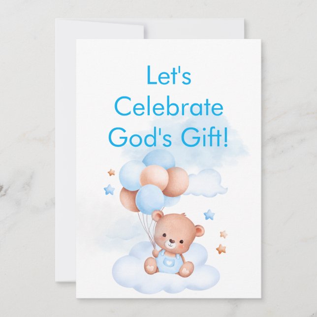 Baby Boy Shower Christian Bible Verse Save Date Spara Datumet (Framsida)