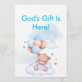 Baby Boy Shower Invite With Christian Bible Verse Inbjudningar