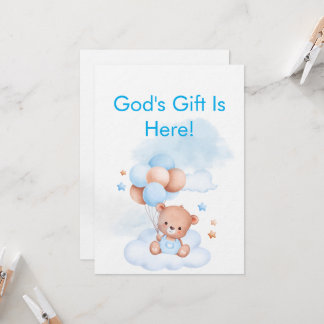 Baby Boy Shower Invite With Christian Bible Verse Inbjudningar