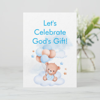 Baby Boy Shower Invite With Christian Bible Verse Inbjudningar