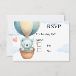 Baby Boy Teddy Bear RSVP Cards  OSA Kort
