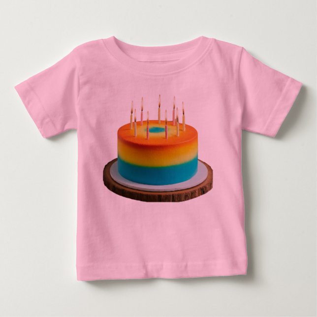 Baby Bra Jersey Birthday Cake T Shirt (Framsida)