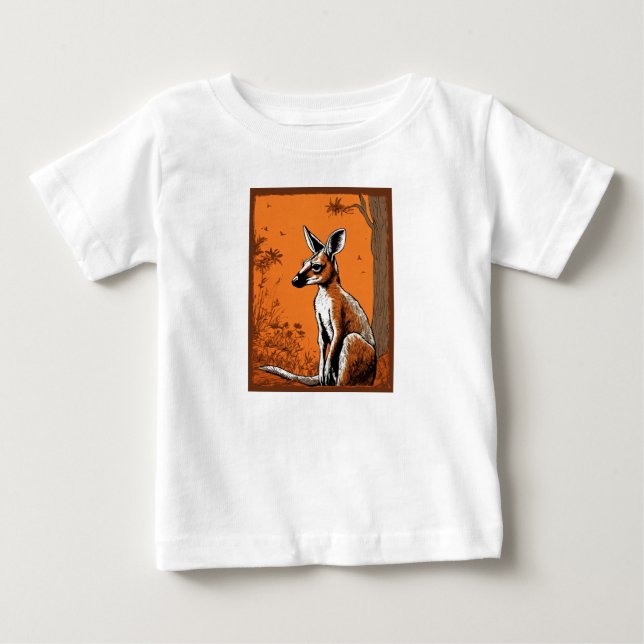 Baby Bra Jersey T-Shirt med Cute Kangar (Framsida)
