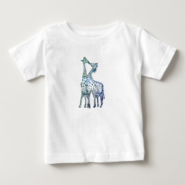 Baby Bra Jersey T-Shirt Sweet Giraffes Kiss (Framsida)
