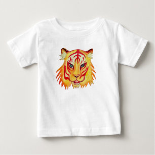 Baby Bra Jersey T-Shirt Tiger Teckning