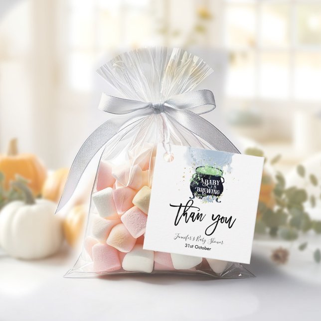 baby breder ut sig Halloween Baby Shower Blue Gåvor Etiketter (Skapare uppladdad)