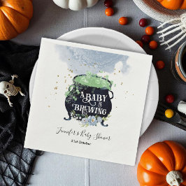baby breder ut sig Halloween Baby Shower Blue Pappersservett