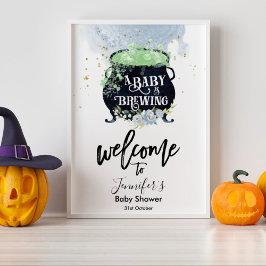 baby breder ut sig hälsningsskylten Halloween Baby Poster