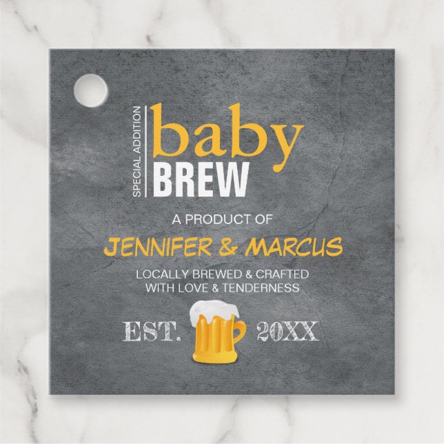 Baby Brew Couples Beer Baby Shower Gåvor Etiketter (Framsida)