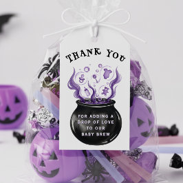 Baby Brew Witch Cauldron Halloween Baby Shower Presentetikett
