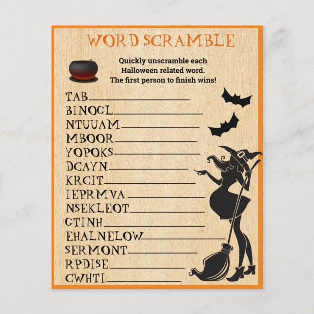Baby Brewing Dusch Halloween Häxa Sökordslek  (Framsida)