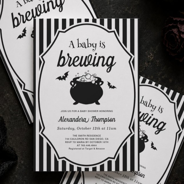 Baby Brewing Halloween Baby Shower Inbjudningar (Skapare uppladdad)