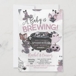 Baby Brewing Hallowen Baby Shower Inbjudningar