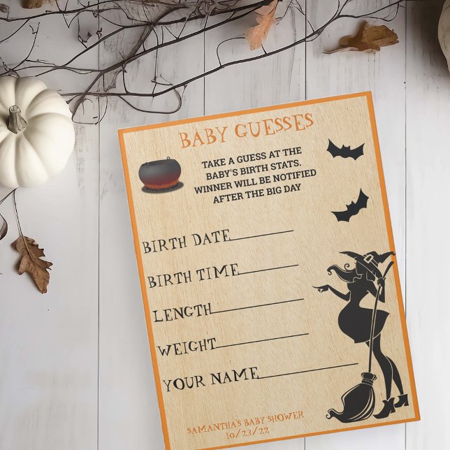 Baby Brewing Shower Halloween Witch Guesses Game Anteckningsblock (Skapare uppladdad)