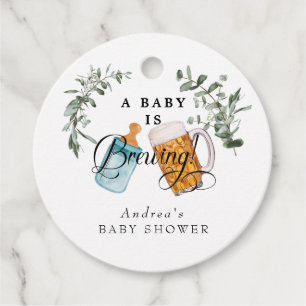 Baby Brewing Vattenfärg Baby Shower Gåvor Etiketter